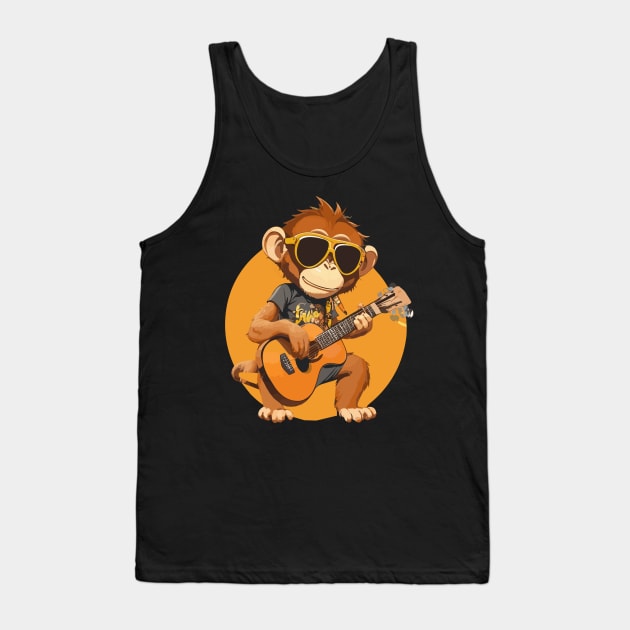 Monkey Play Guitar Tank Top by ReaBelle